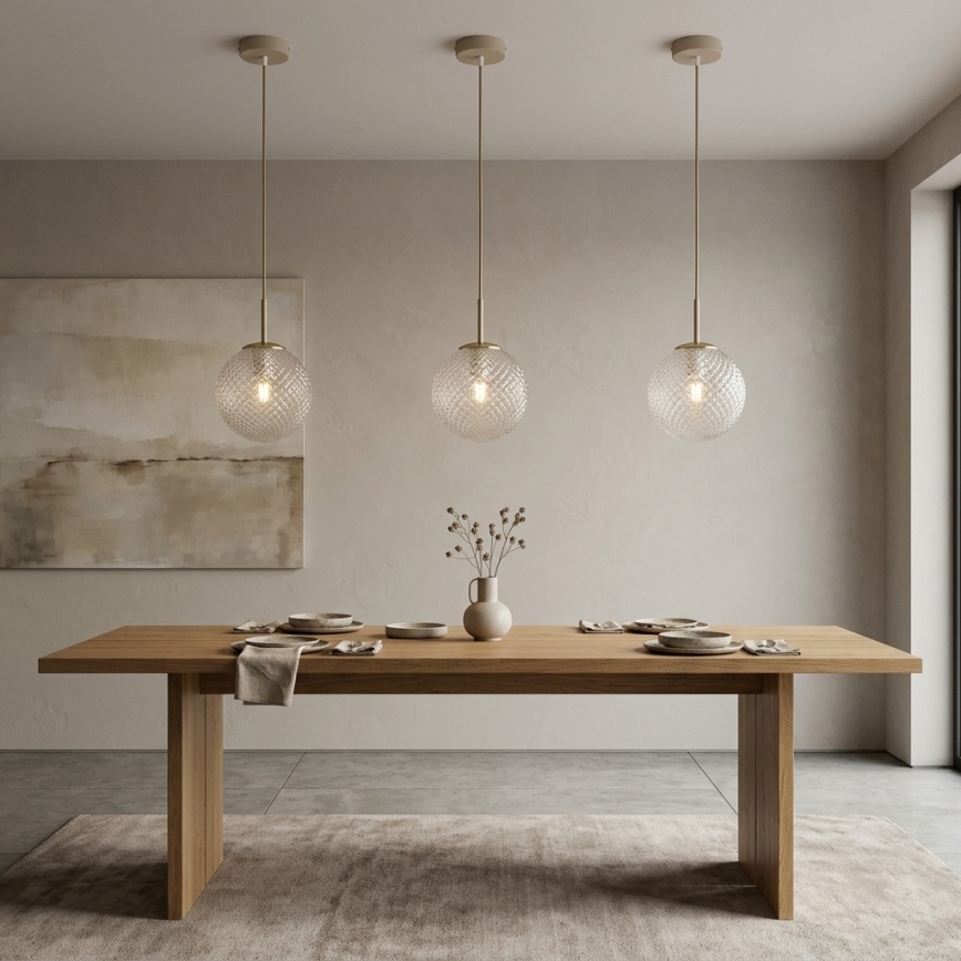 Brilagi - Hängeleuchte mit Kabel STELLA 1x E27/60W/230V, Ø 15 cm, Beige/Gold