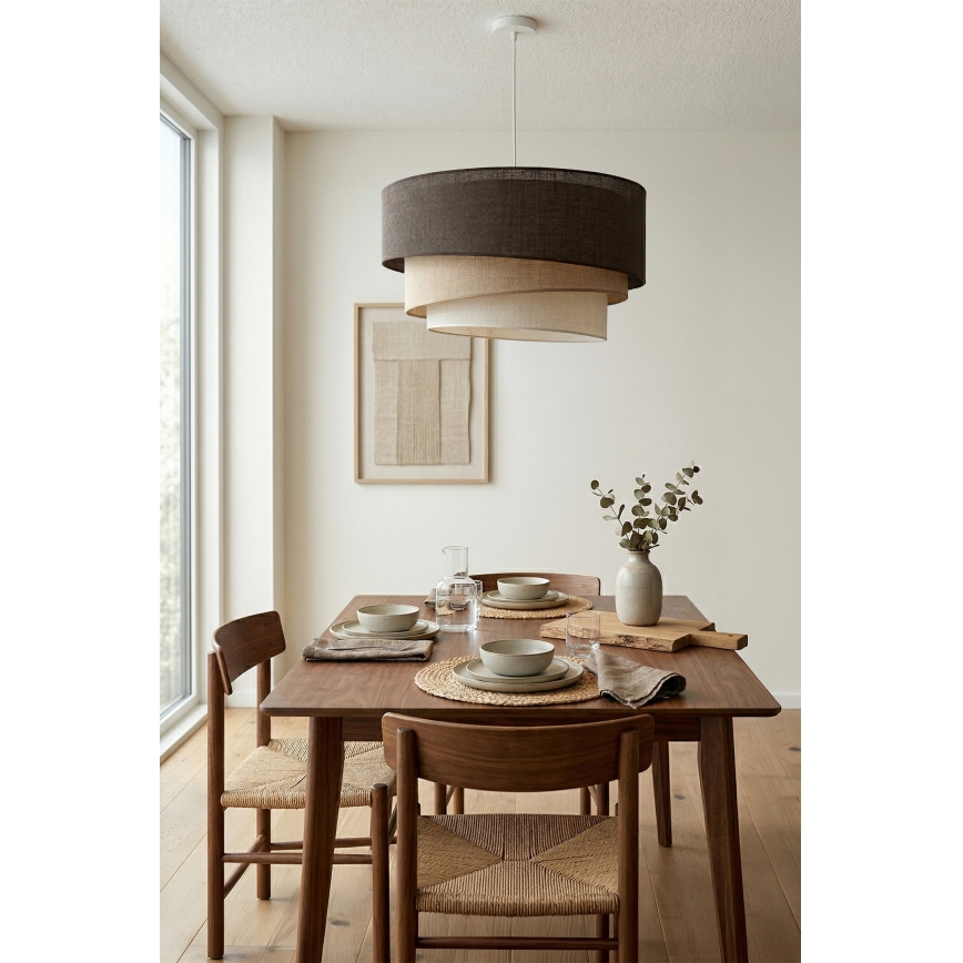 Brilagi - Hängeleuchte mit Kabel TRIO 3xE27/60W/230V, Ø 60 cm, braun/beige/weiß