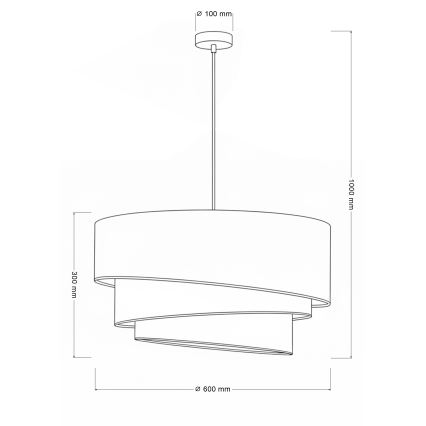 Brilagi - Hängeleuchte mit Kabel TRIO 3xE27/60W/230V, Ø 60 cm, braun/beige/weiß