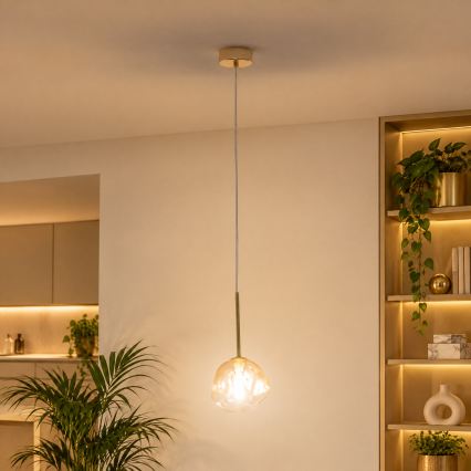 BRILAGI - Hängeleuchte mit Kabel VULCANO 1xG9/8W/230V Ø 15 cm Gold/rauchbeige
