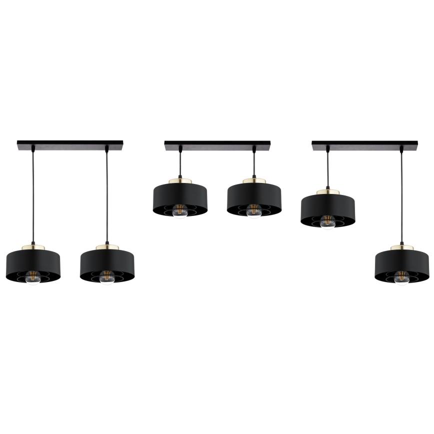 Brilagi - Hängeleuchte mit Kabelaufhängung SPRING 2xE27/60W/230V schwarz/gold