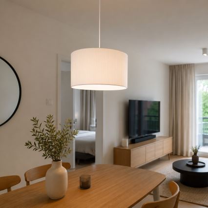 Brilagi - Hängeleuchte mit Seil SIRIJA MODERN 1xE27/60W/230V Ø 35 cm weiß