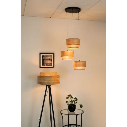 Brilagi - Hängeleuchte MONTANA BOHO 3xE27/15W/230V braun/schwarz