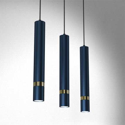 Brilagi - Hängeleuchte POKER 3xGU10/25W/230V blau/golden