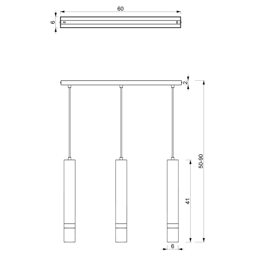 Brilagi - Hängeleuchte POKER 3xGU10/25W/230V grün/golden