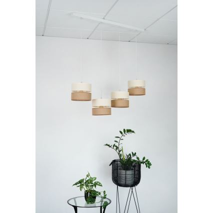 Brilagi - Hängeleuchte ROYAL YUTE 4xE27/15W/230V beige/cremefarben/weiß