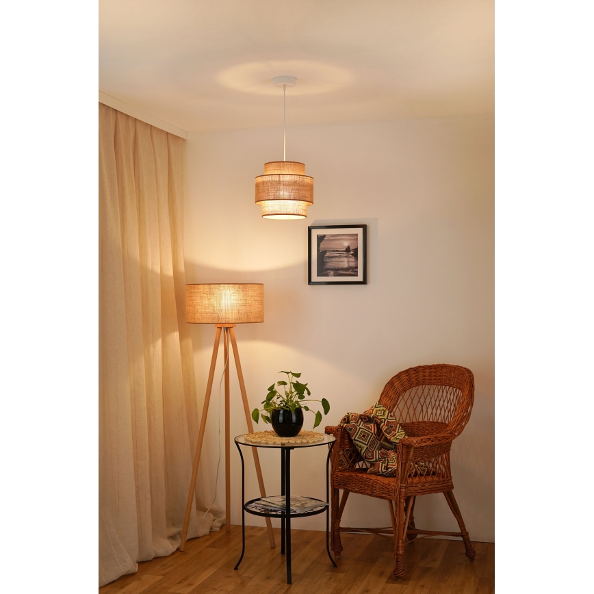 Brilagi - Hängeleuchte SPACE YUTE 1xE27/15W/230V d 25 cm beige/weiß