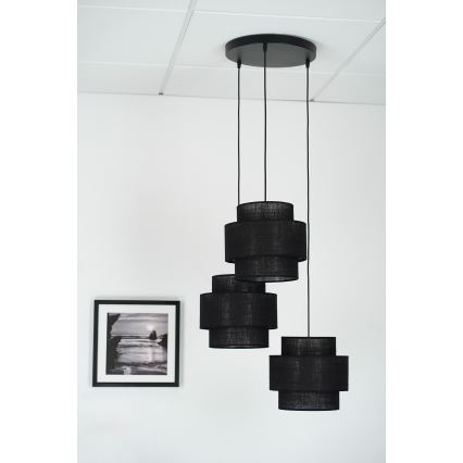 Brilagi - Hängeleuchte SPACE YUTE 3xE27/15W/230V schwarz