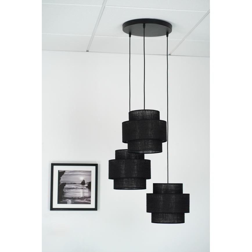 Brilagi - Hängeleuchte SPACE YUTE 3xE27/15W/230V schwarz