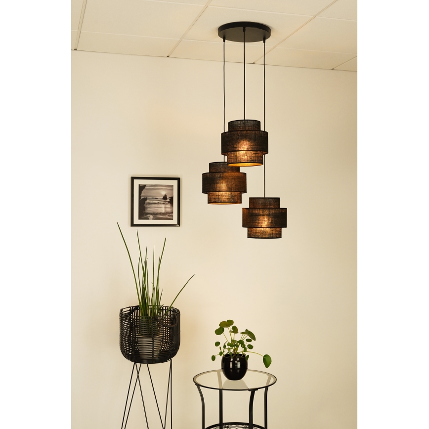 Brilagi - Hängeleuchte SPACE YUTE 3xE27/15W/230V schwarz
