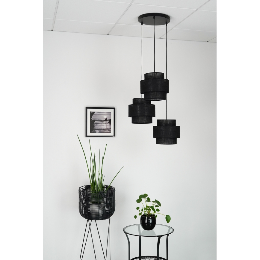 Brilagi - Hängeleuchte SPACE YUTE 3xE27/15W/230V schwarz