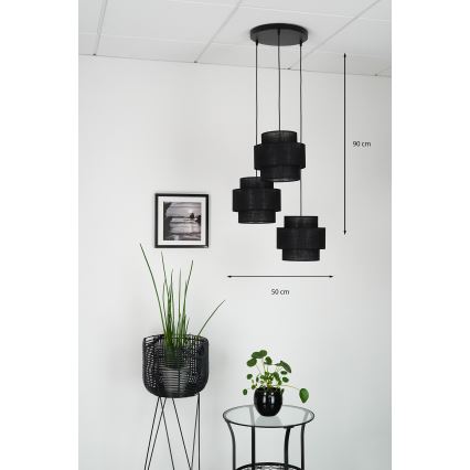 Brilagi - Hängeleuchte SPACE YUTE 3xE27/15W/230V schwarz