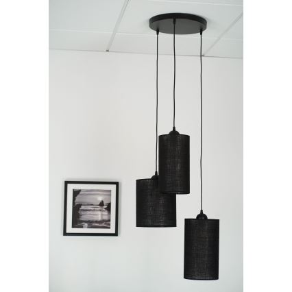 Brilagi - Hängeleuchte TUBES 3xE27/15W/230V schwarz