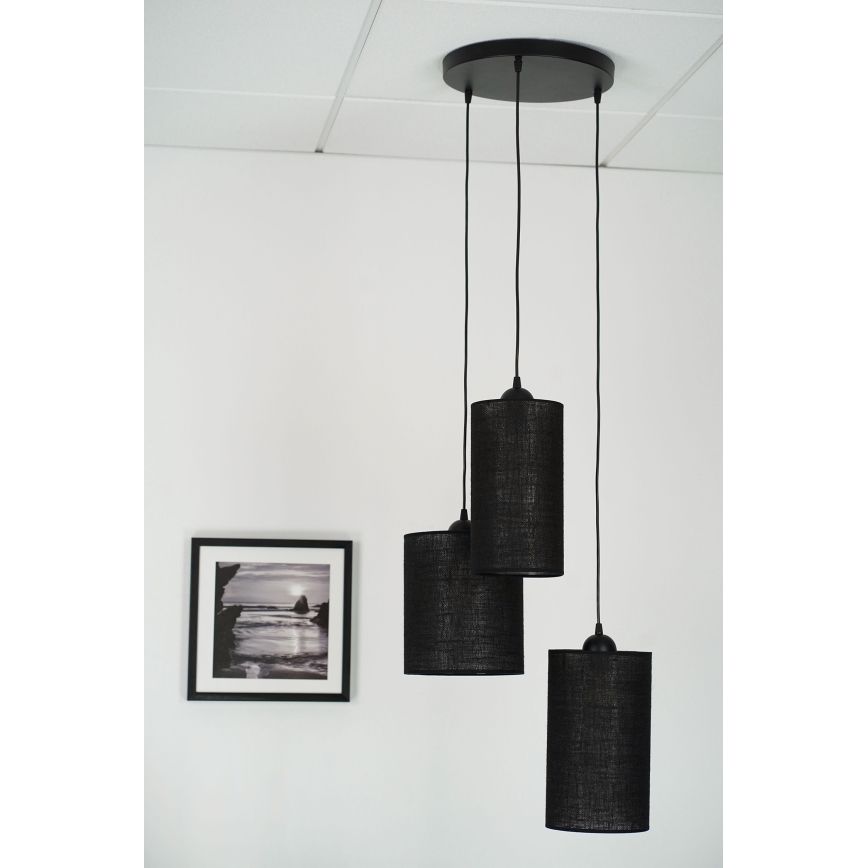Brilagi - Hängeleuchte TUBES 3xE27/15W/230V schwarz