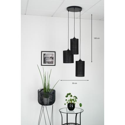 Brilagi - Hängeleuchte TUBES 3xE27/15W/230V schwarz