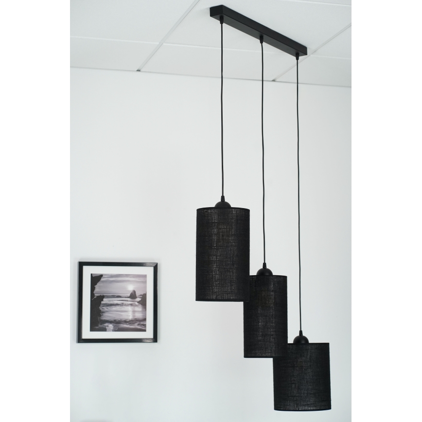 Brilagi - Hängeleuchte TUBES 3xE27/15W/230V schwarz