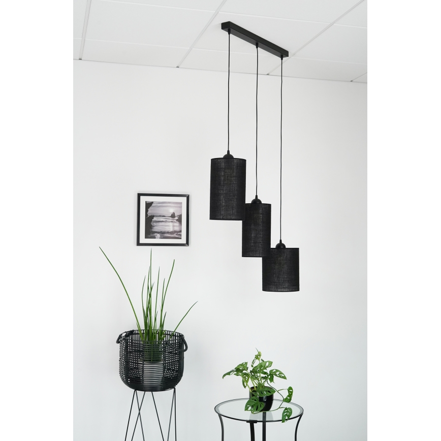 Brilagi - Hängeleuchte TUBES 3xE27/15W/230V schwarz