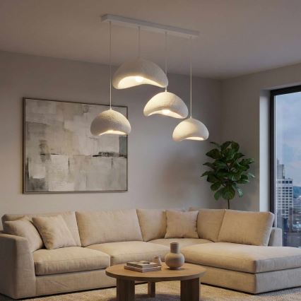 Brilagi - Hängeleuchte WABI SABI an Kabel 4xE27/40W/230V weiß