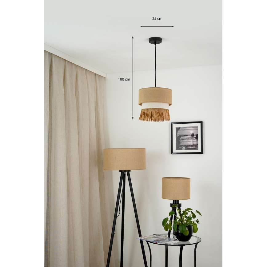 Brilagi - Hängeleuchte WINNETOU BOHO 1xE27/15W/230V d 25 cm braun/cremefarben