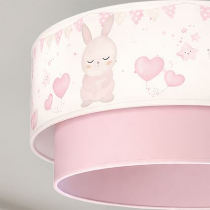 Brilagi- hängende LED-Kinder-Deckenleuchte BOBO 1xE27/60W/230V Ø 40 cm creme/rosa/königsblau