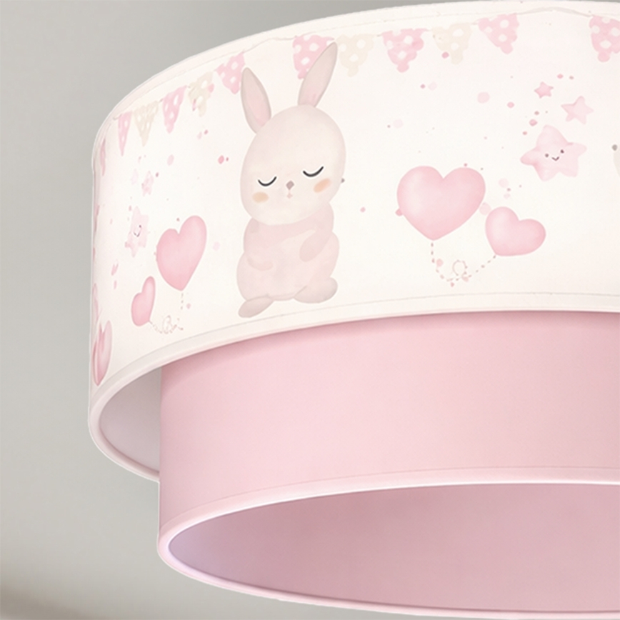 Brilagi- hängende LED-Kinder-Deckenleuchte BOBO 1xE27/60W/230V Ø 40 cm creme/rosa/königsblau