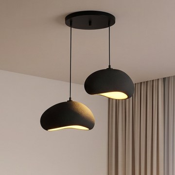 Brilagi - Kabel-Pendelleuchte WABI SABI 2xE27/40W/230V Ø 60 cm schwarz