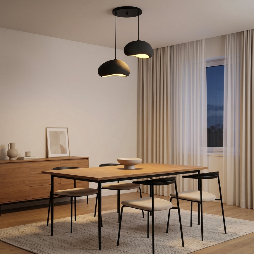 Brilagi - Kabel-Pendelleuchte WABI SABI 2xE27/40W/230V Ø 60 cm schwarz