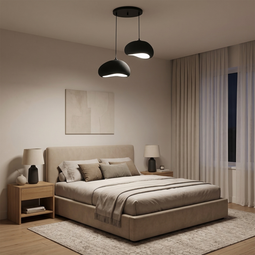 Brilagi - Kabel-Pendelleuchte WABI SABI 2xE27/40W/230V Ø 60 cm schwarz