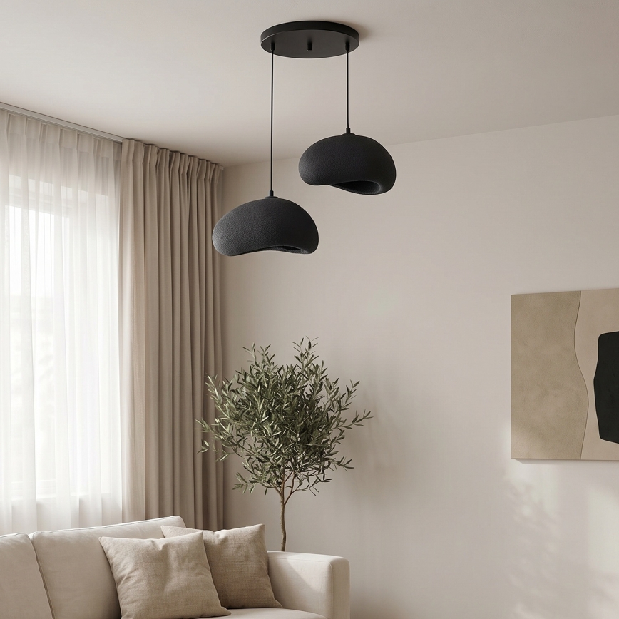 Brilagi - Kabel-Pendelleuchte WABI SABI 2xE27/40W/230V Ø 60 cm schwarz