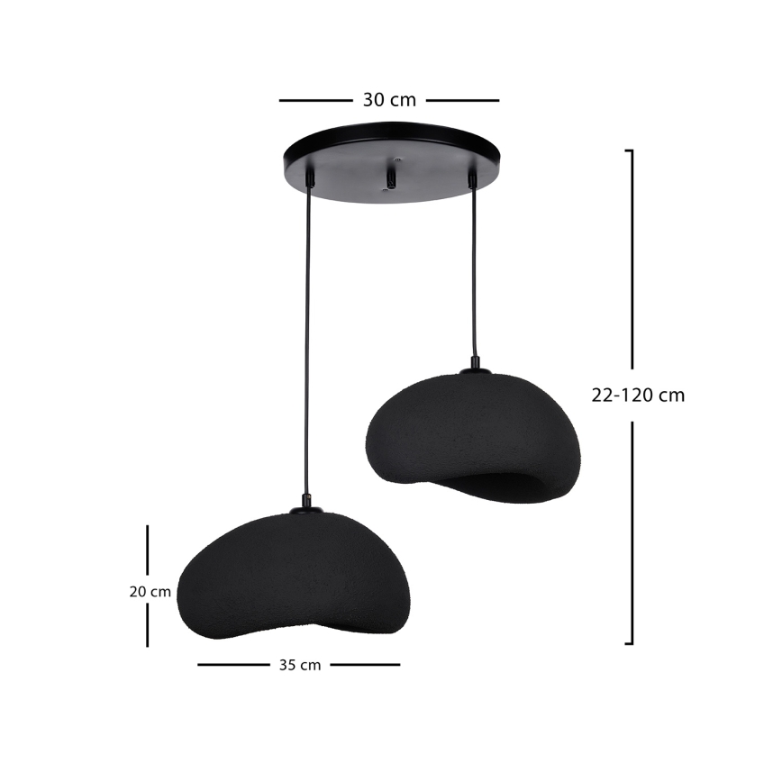 Brilagi - Kabel-Pendelleuchte WABI SABI 2xE27/40W/230V Ø 60 cm schwarz