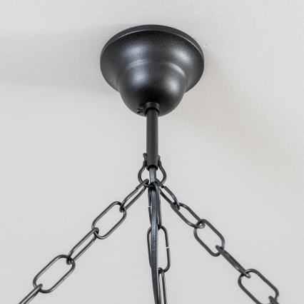 Brilagi - Ketten-Kronleuchter ROATA 6xE14/40W/230V Ø 70 cm Buche/Nussbaum