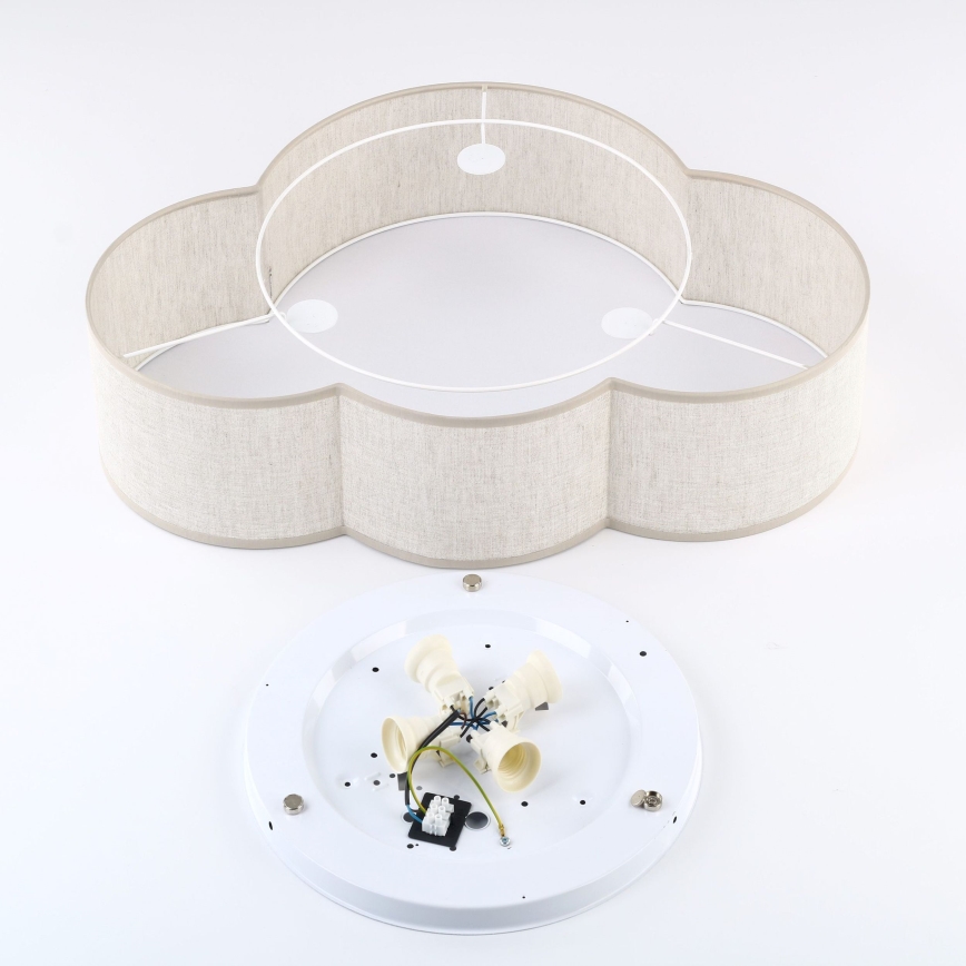 Brilagi - Kinder-Deckenleuchte NIMBUS LINEN 4xE27/15W/230V 46x63 cm beige