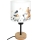 Brilagi - Kinder-Tischlampe BOBO WOOD 1xE27/25W/230V Eiche/schwarz/weiß/Tiermotive