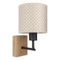 Brilagi - Kinder-Wandleuchte BOBO WOOD 1xE27/25W/230V Eiche/Schwarz/Beige/gepunktet