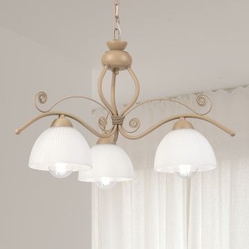 Brilagi - Kronleuchter an Kette ANTICO MODERN 3xE27/60W/230V beige