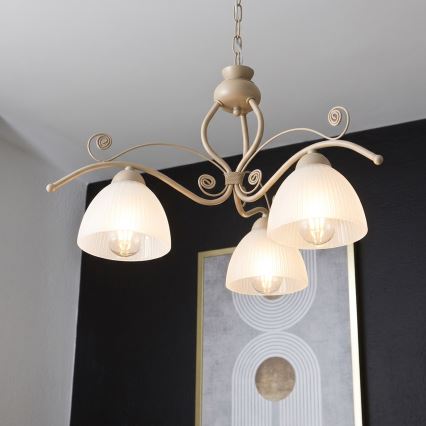 Brilagi - Kronleuchter an Kette ANTICO MODERN 3xE27/60W/230V beige