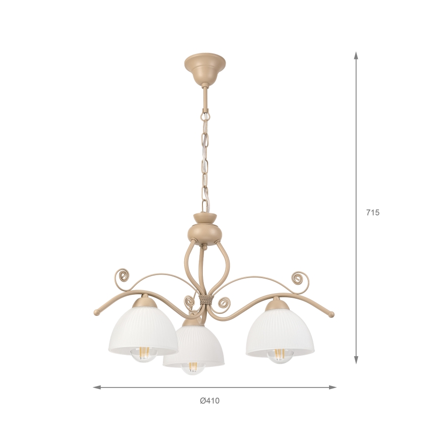 Brilagi - Kronleuchter an Kette ANTICO MODERN 3xE27/60W/230V beige