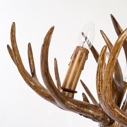 Brilagi - Kronleuchter an Kette DEER, 6×E14/10W/230V, Ø 80 cm, Geweih