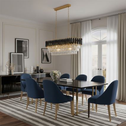 Brilagi - Kronleuchter an Kette ECLIPSE 10xE14/10W/230V 78x28 cm schwarz/gold