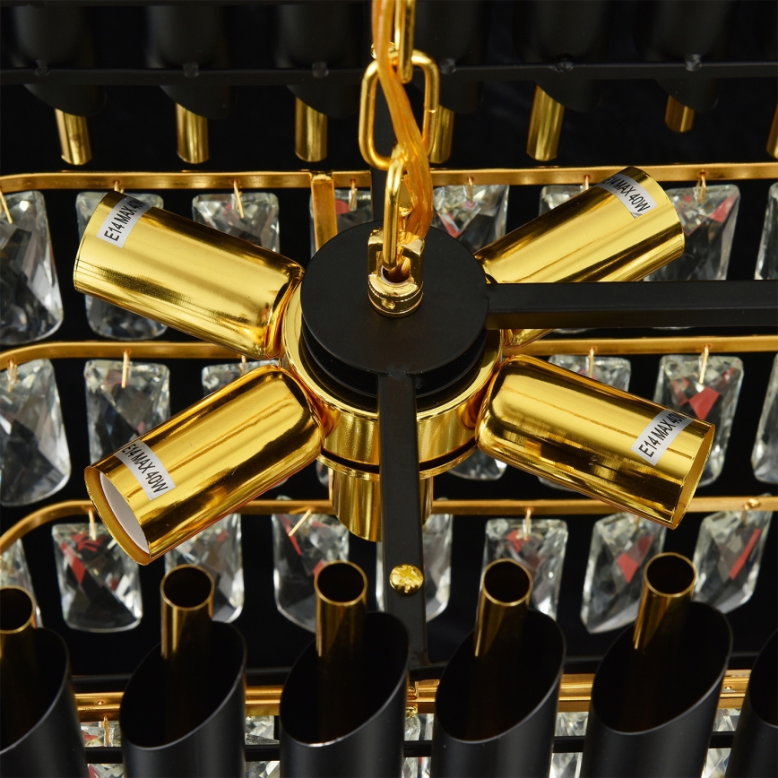 Brilagi - Kronleuchter an Kette ECLIPSE 10xE14/10W/230V 78x28 cm schwarz/gold