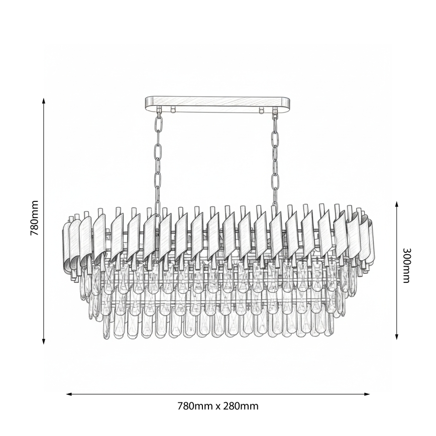 Brilagi - Kronleuchter an Kette ECLIPSE 10xE14/10W/230V 78x28 cm schwarz/gold
