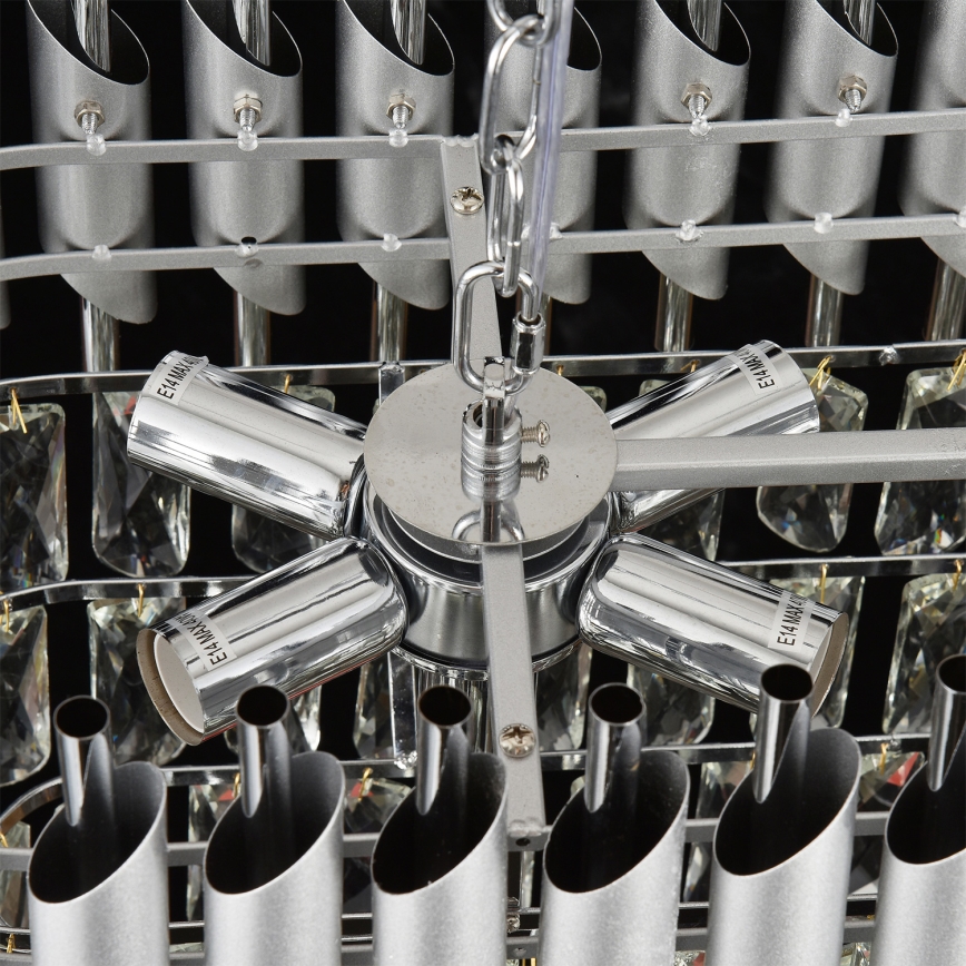 Brilagi - Kronleuchter an Kette ECLIPSE 10xE14/10W/230V 78x28 cm silber