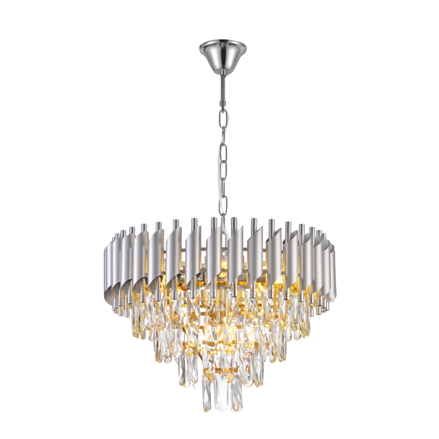 Brilagi - Kronleuchter an Kette ECLIPSE 7xE14/10W/230V Ø 48 cm silber