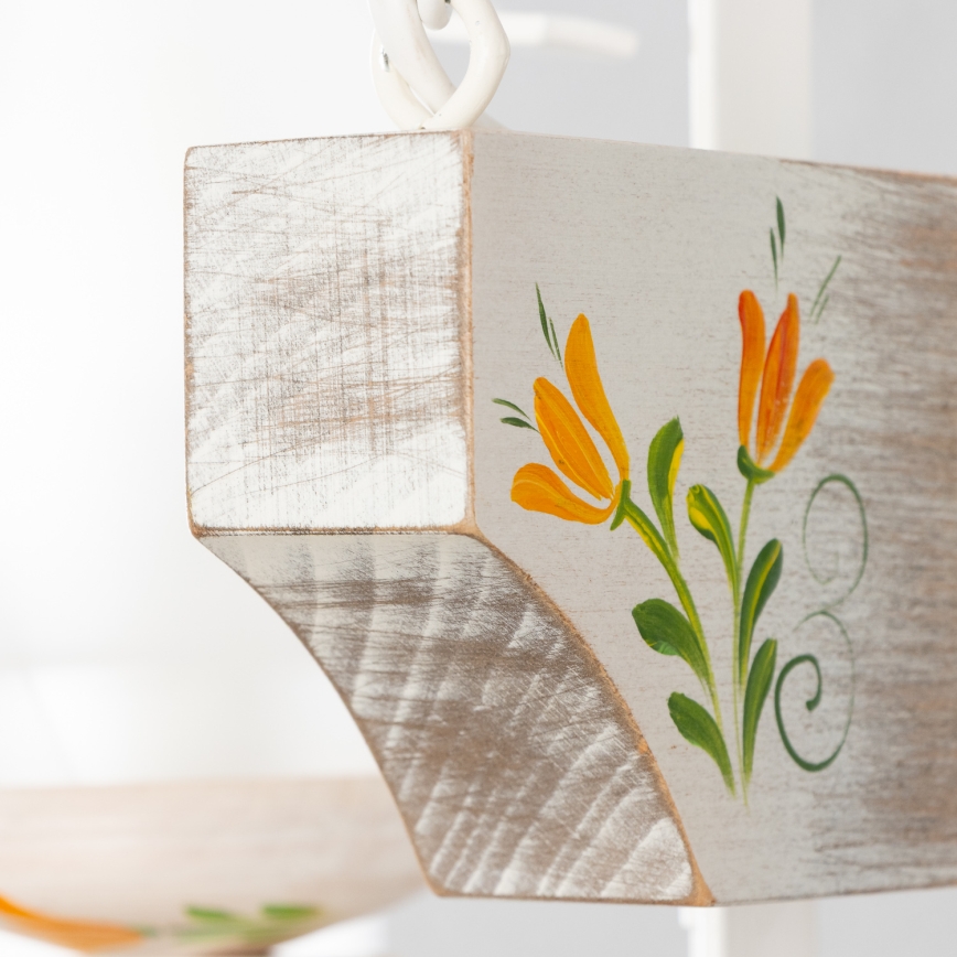 Brilagi - Kronleuchter an Kette QUEEN 2xE14/40W/230V Buche/cremefarben