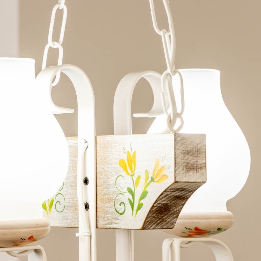 Brilagi - Kronleuchter an Kette QUEEN 2xE14/40W/230V Buche/cremefarben