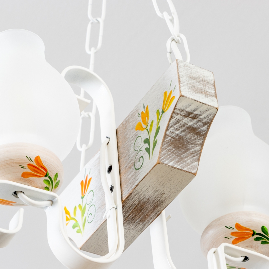 Brilagi - Kronleuchter an Kette QUEEN 2xE14/40W/230V Buche/cremefarben