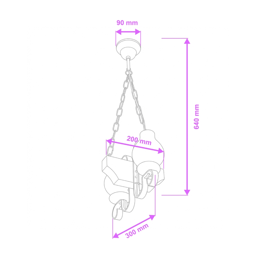 Brilagi - Kronleuchter an Kette QUEEN 2xE14/40W/230V Buche/cremefarben