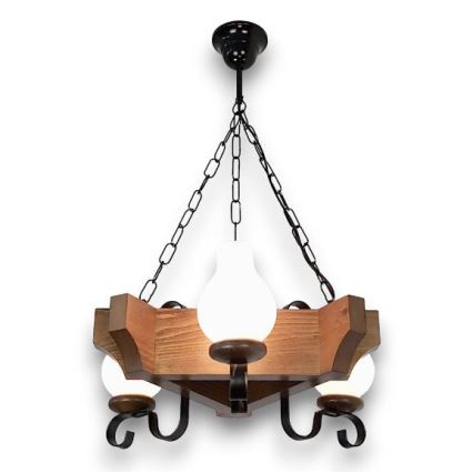 Brilagi - Kronleuchter an Kette QUEEN 3xE14/40W/230V Buche/Walnuss