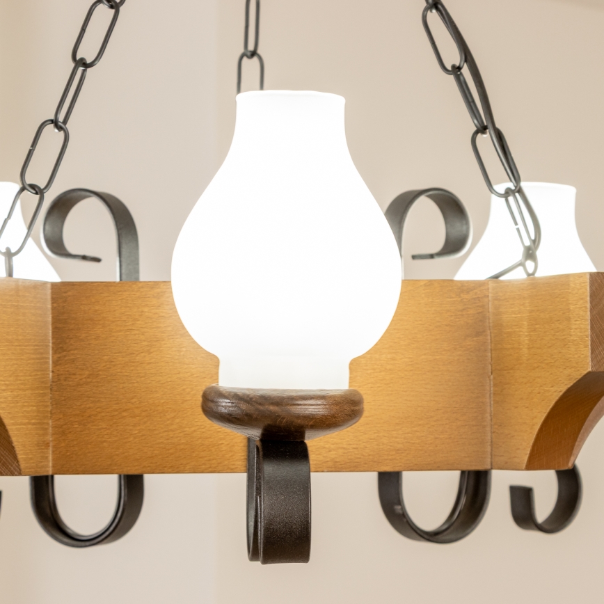 Brilagi - Kronleuchter an Kette QUEEN 3xE14/40W/230V Buche/Walnuss