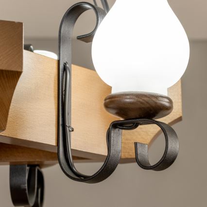 Brilagi - Kronleuchter an Kette QUEEN 3xE14/40W/230V Buche/Walnuss